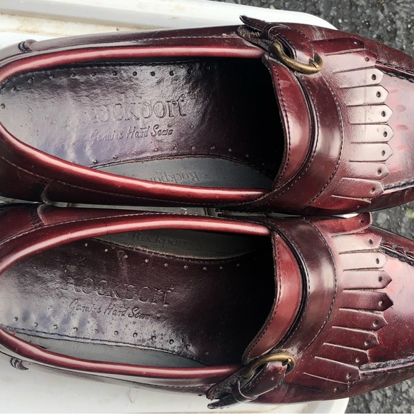 Rockport Vibram Penny Loafers Men’s Burgundy Leather Slip On Dress Shoes Sz 8M - Picture 11 of 14